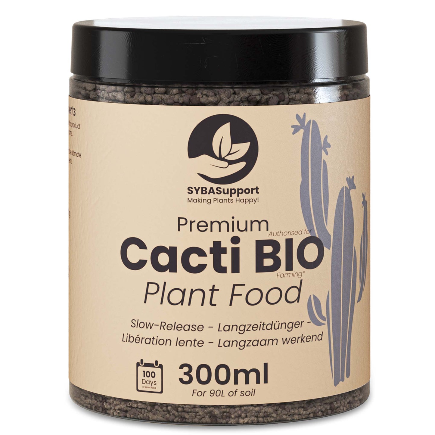 Bøtte økologisk kaktusgødning. Langtidsvirkende granulater